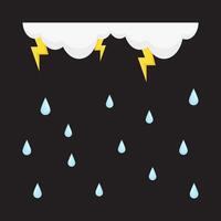 night rain with lightning illustration vector
