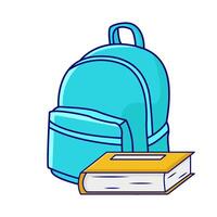 backpack with book illustration vector