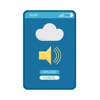 upload sound in mobile phone illustration vector