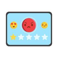 review star with emoji in tab illustration vector