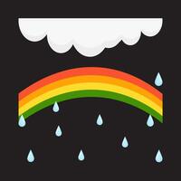 rain with rainbow illustration vector