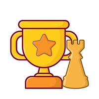 trophy with rook chess illustration vector