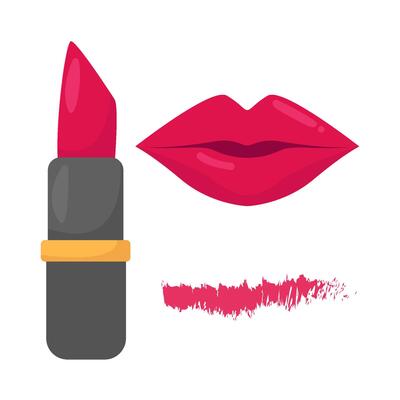 lips, lipstick with tester lipstick illustration