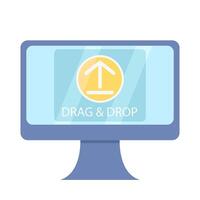 upload drag and drop in computer illustration vector