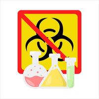 radiation in  no sign board with  potion illustration vector