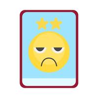 review star with emoji in tab illustration vector