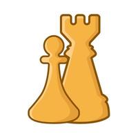 pawn chess with rook chess illustration vector