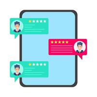 review star with comment customer in tab illustration vector