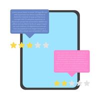 review star with comment in tab illustration vector