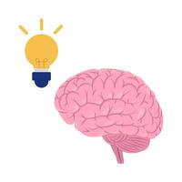 brainstorming  with lamp idea illustration vector