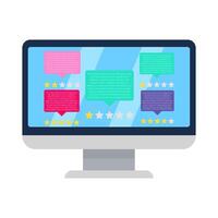 review comment with star in computer illustration vector
