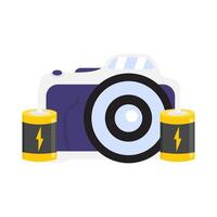 camera photo with battery illustration vector