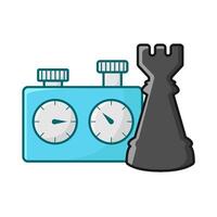 time with rook chess illustration vector