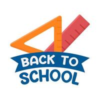 back to school text  with stationary illustration vector