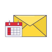 mail with calendar illustration vector