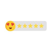 review star with emoji illustration vector