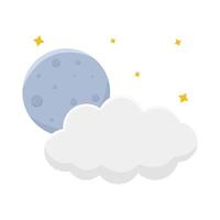 cloud moon with sparkle illustration vector