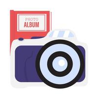 camera photo with album photo illustration vector