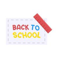 back to school text  with ruler illustration vector