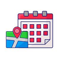 calendar with maps illustration vector