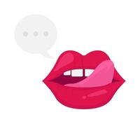 lips with speech bubble illustration vector