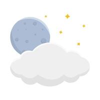 cloud moon with sparkle illustration vector