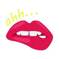 lips with ohh saying illustration vector