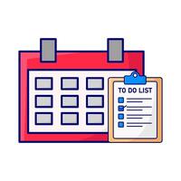 calendar with to do list illustration vector