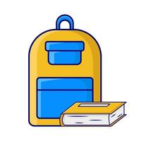 backpack school with book illustration vector