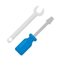 wrench tools with screwdriver illustration vector