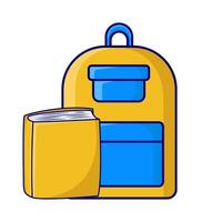 backpack with book illustration vector