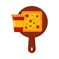 Illustration of pizza and soda vector