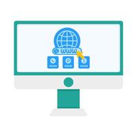 website in monitor with person illustration vector