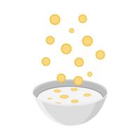 cereal in bowl illustration vector