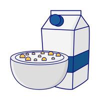 box milk with cereal illustration vector