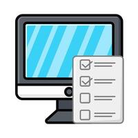 task list  with computer illustration vector