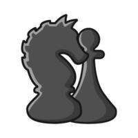 pawn chess with knight chess illustration vector