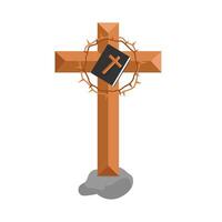 bibble book in christian cross religious  illustration vector