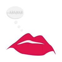 lips with laugh saying in speech bubble illustration vector