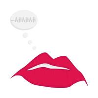 lips with laugh saying in speech bubble illustration vector