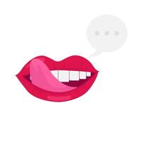 lips with speech bubble illustration vector