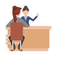 front desk in table work serve customers illustration vector