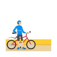 person with bicycle illustration vector