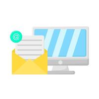 mail with computer illustration vector