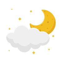 moon cloud with sparkle illustration vector