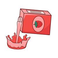 box strawberry juice illustration vector