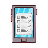 tarea lista en móvil teléfono ilustración vector