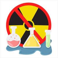 radiation in  no sign board, water radiation with  potion illustration vector