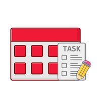 task list, pencil with calendar illustration vector