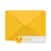 revisión estrella, emoji con correo ilustración vector